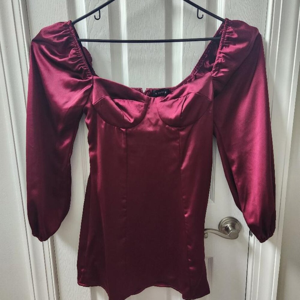 Burgundy Satin BDarlin mini dress
